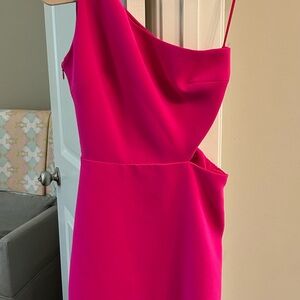 Amanda Uprichard Fuchsia One Shoulder Dress